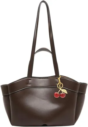 Pocadri Tote Bag for Women Magnetic Buckle Shoulder Handbag Vegan Leather Purses for Work College Dating