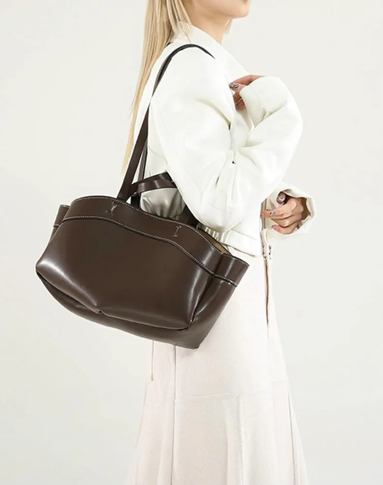 Pocadri Tote Bag for Women Magnetic Buckle Shoulder Handbag Vegan Leather Purses for Work College Dating