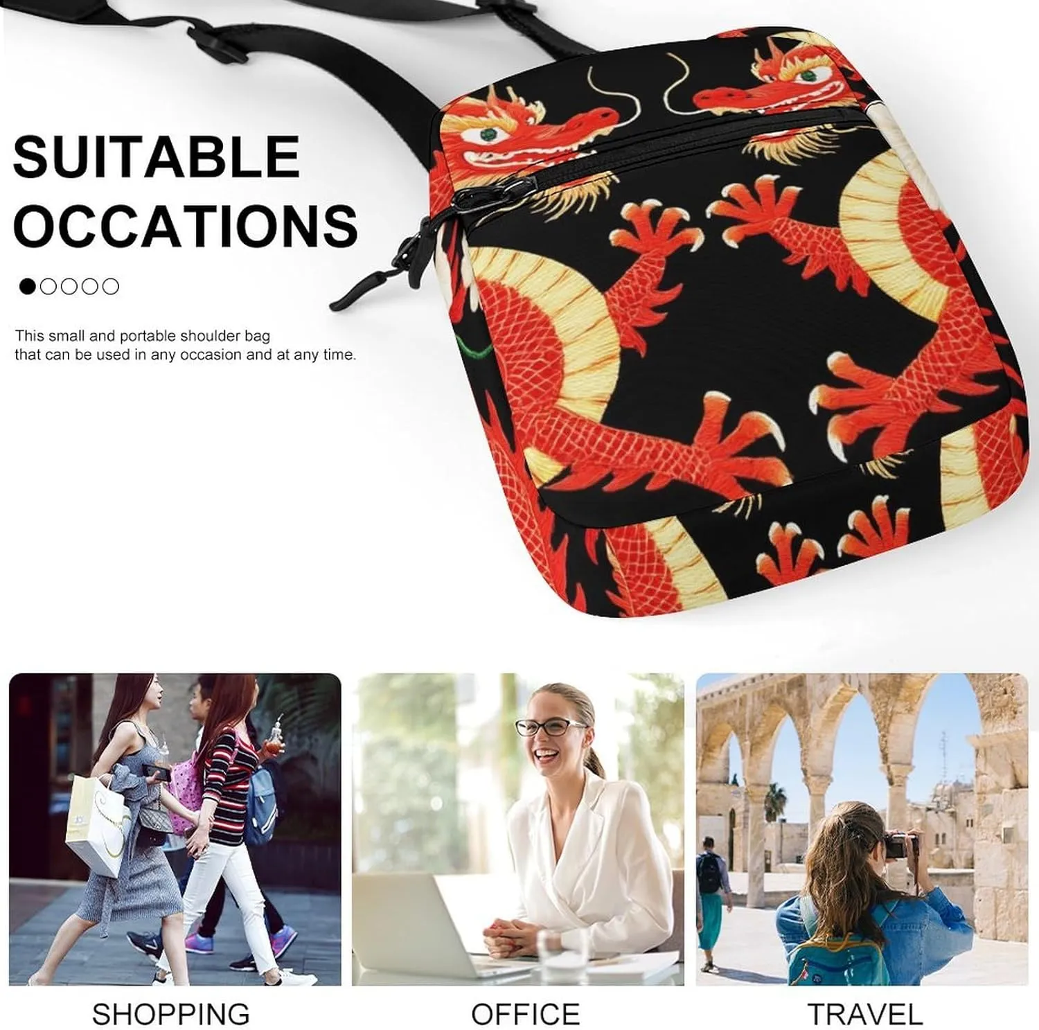 Portable Crossbody Shoulder Bag for Women, Travel Mini Pouch Waterproof Casual Zipper Cell Phone Purse