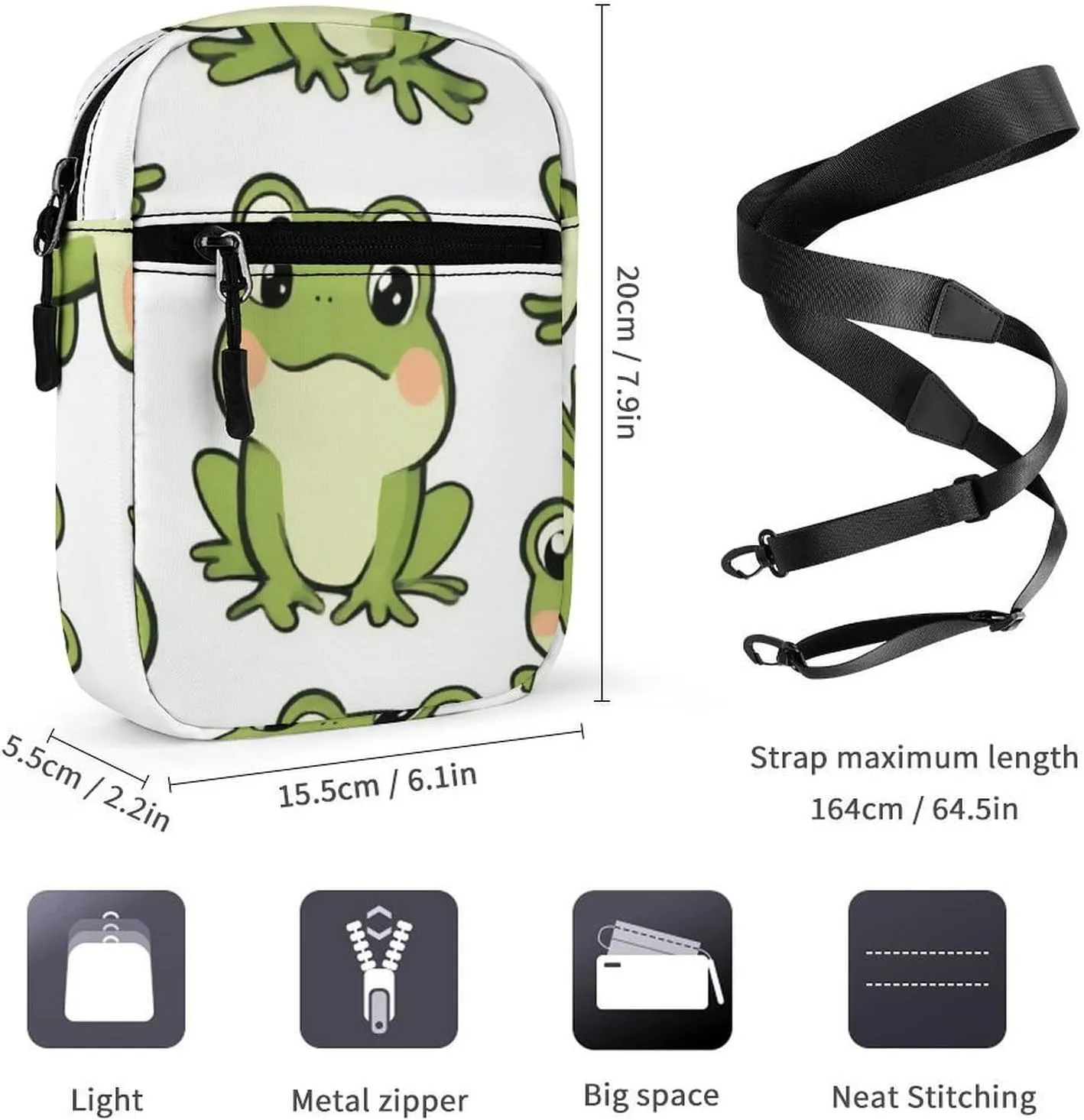 Portable Small Crossbody Bag for Women Men, Casual Mini Cell-phone Pouch Travel Shoulder Bag