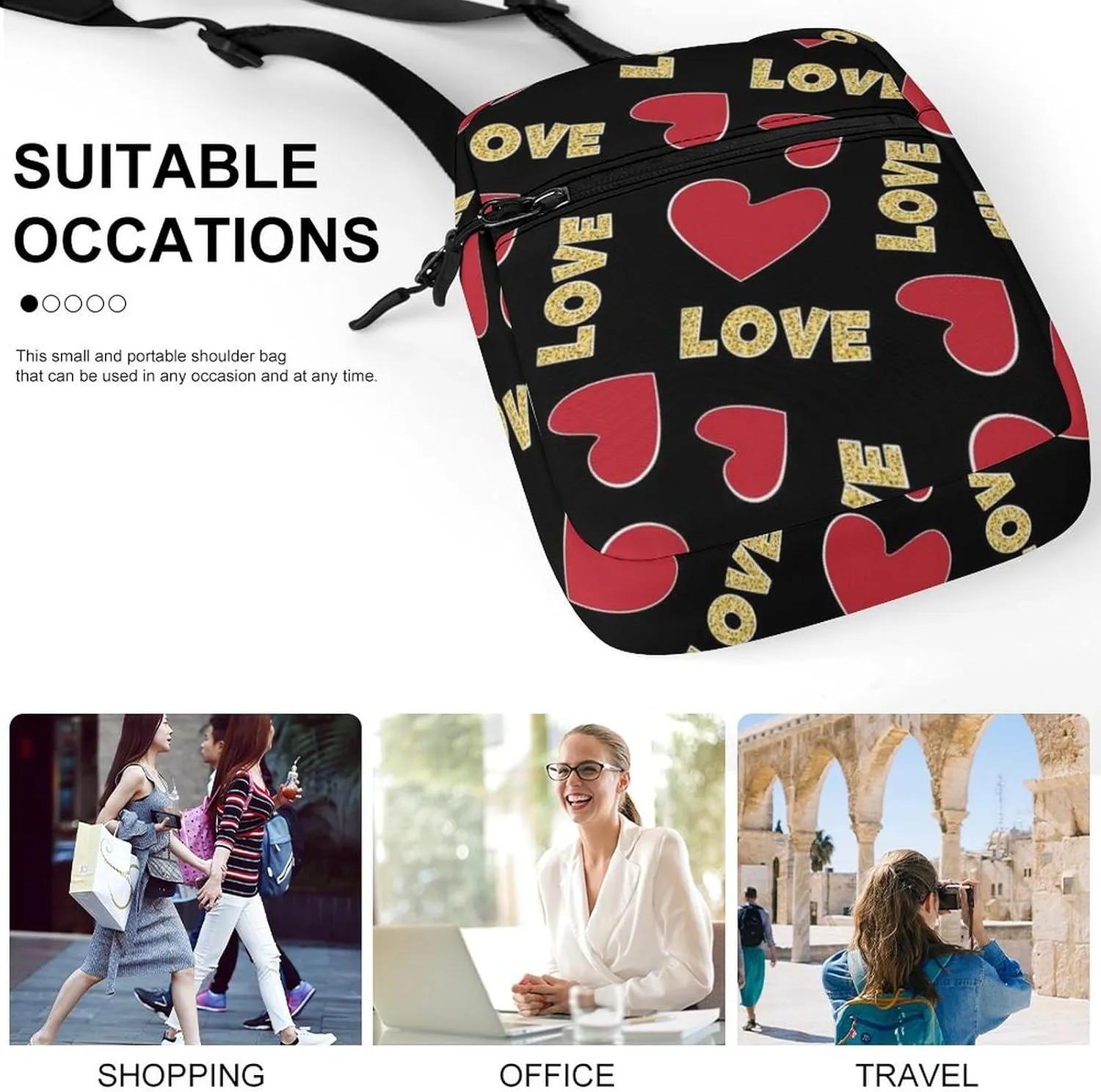 Portable Small Crossbody Bag for Women Men, Casual Mini Cell-phone Pouch Travel Shoulder Bag