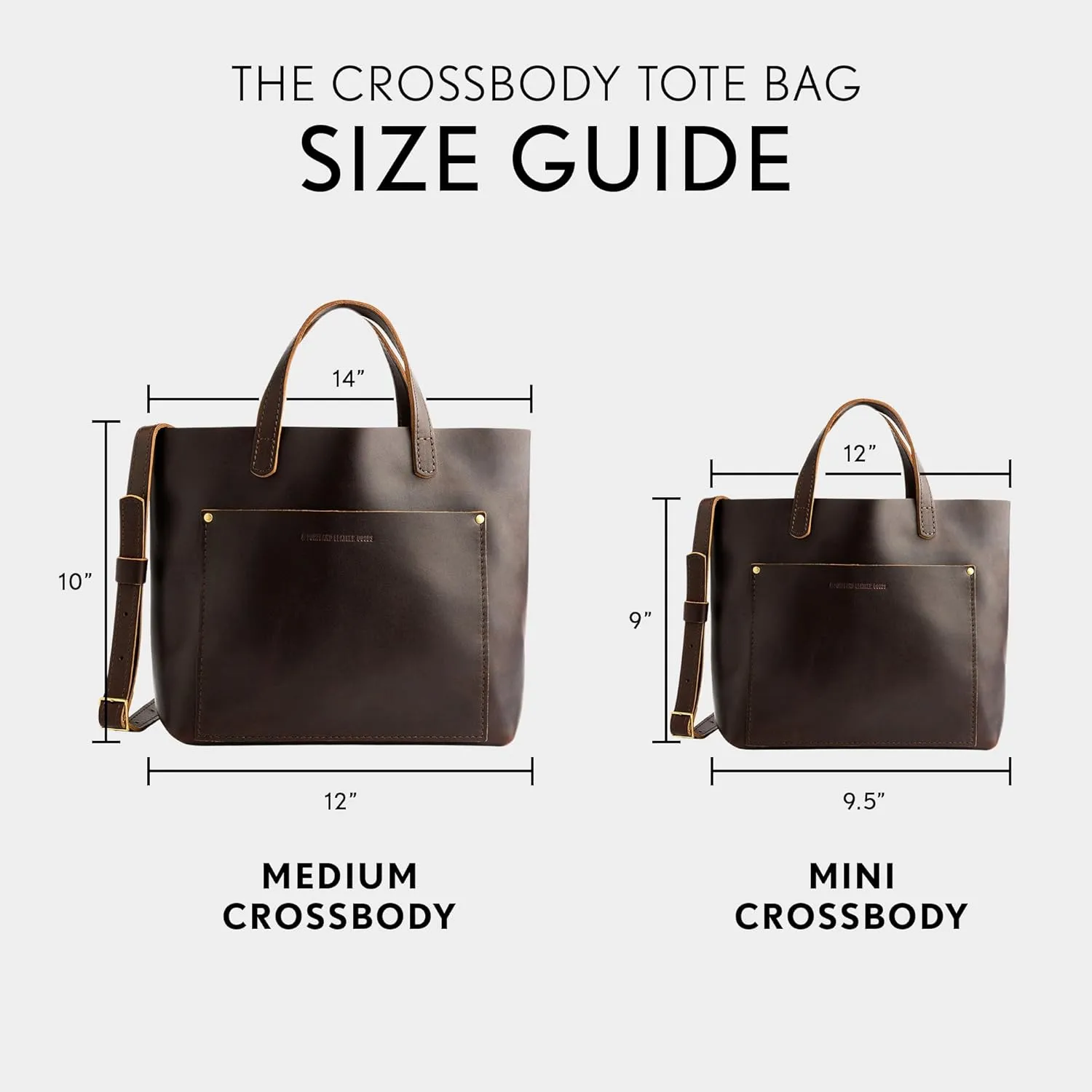 Portland Leather Goods Medium Crossbody Tote for Women – Handmade from the Finest Full-Grain Hides