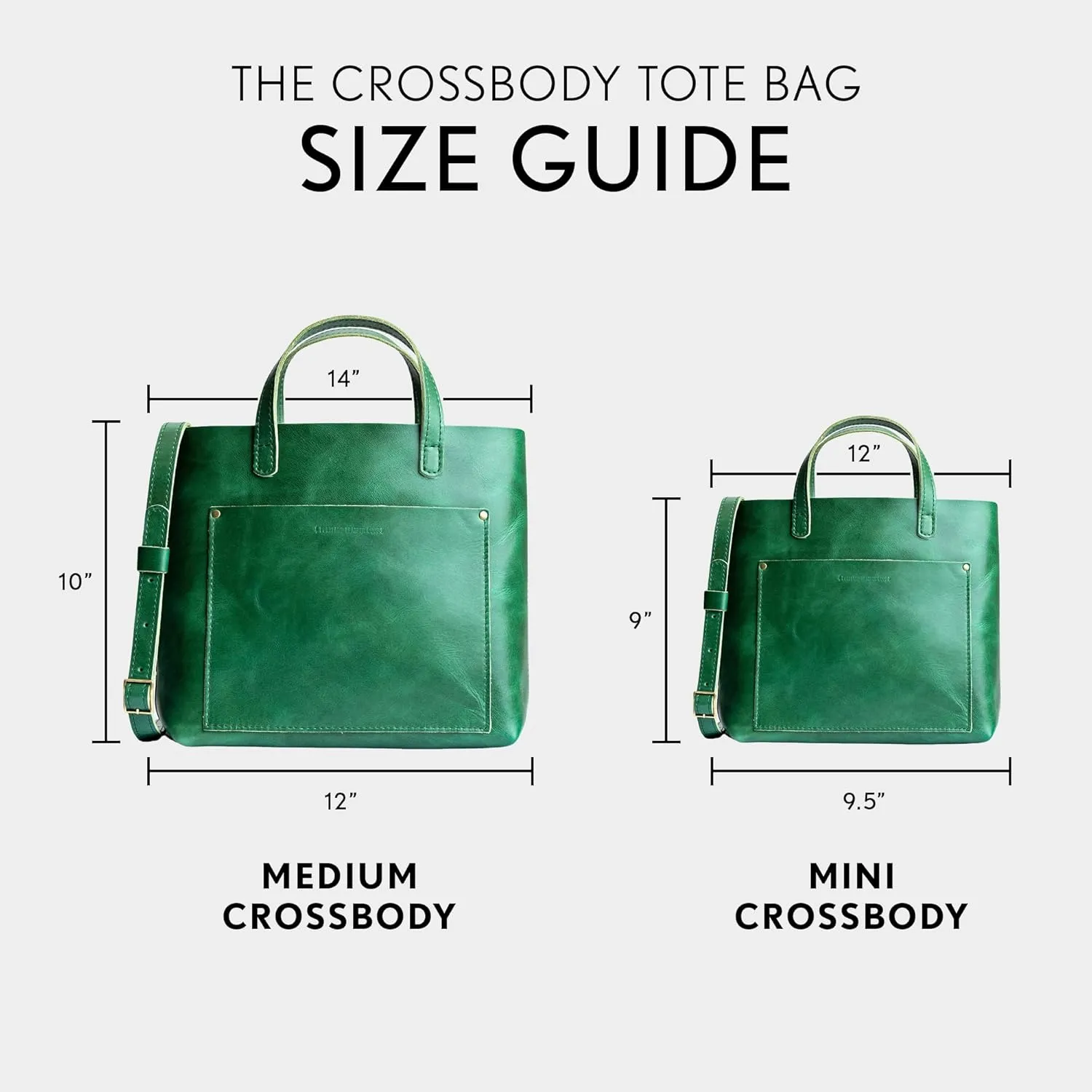 Portland Leather Goods Medium Crossbody Tote for Women – Handmade from the Finest Full-Grain Hides