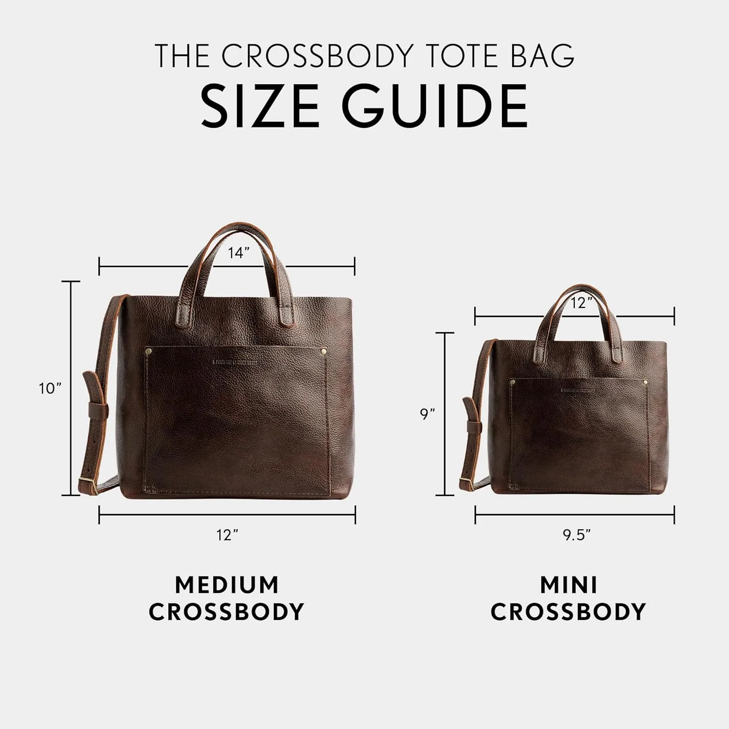 Portland Leather Goods Medium Crossbody Tote for Women – Handmade from the Finest Full-Grain Hides