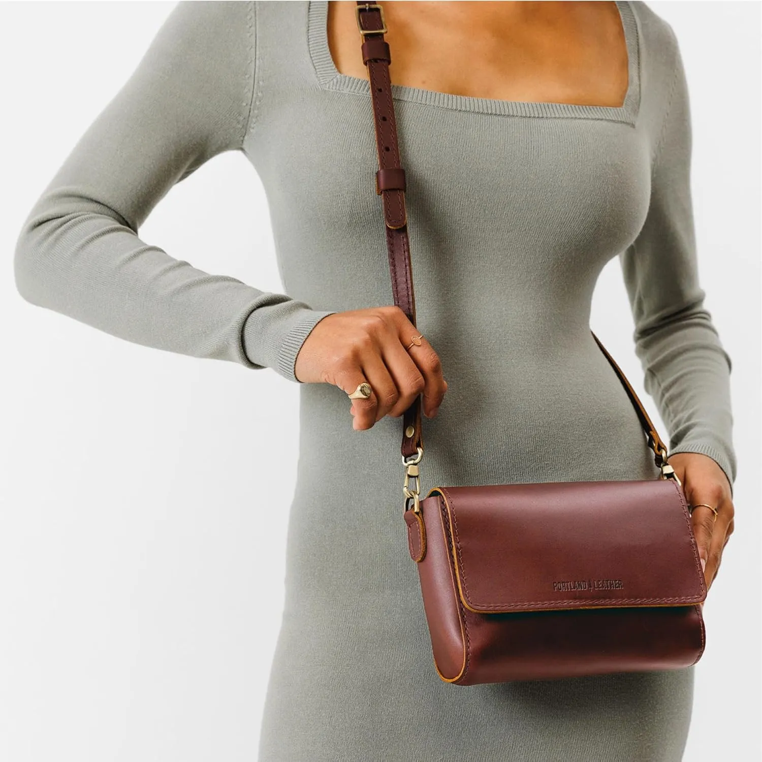 Portland Leather Goods Metro Mini Crossbody Bag for Women – Handmade from the Finest Full-Grain Hides