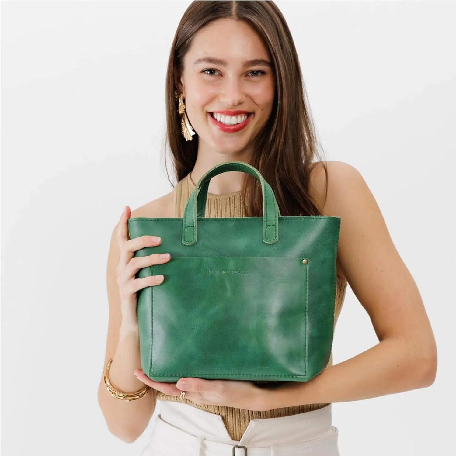 Portland Leather Goods Mini Crossbody Tote Bag for Women – Handmade from the Finest Full-Grain Hides – Adjustable Strap