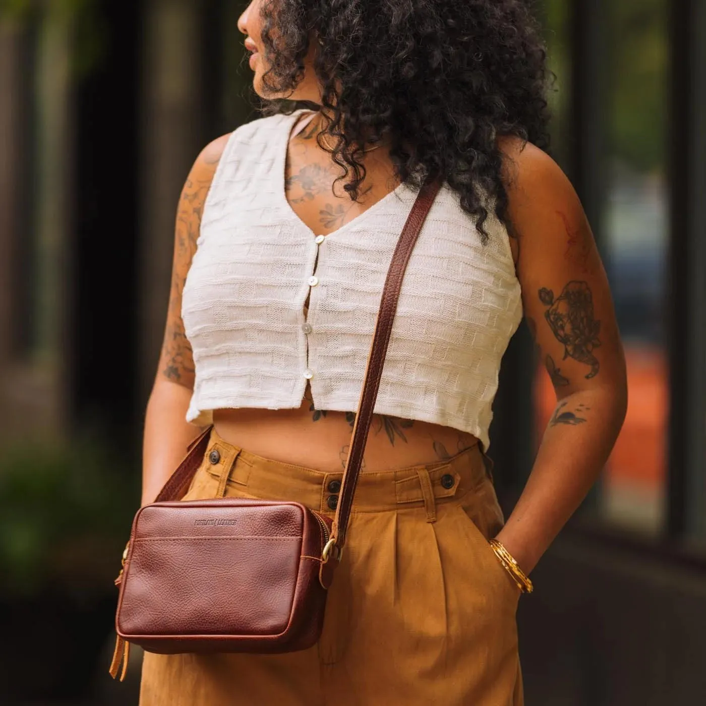 Portland Leather Goods Small Camera Bag Purse for Women – Handmade from the Finest Full-Grain Hides