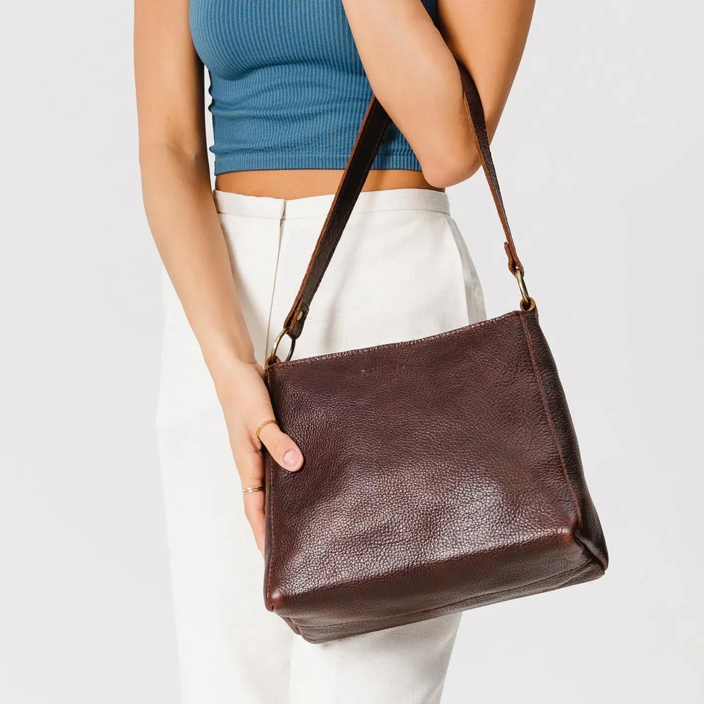 Portland Leather Goods Triangle Shoulder Bag for Women – Handmade from the Finest Full-Grain Hides