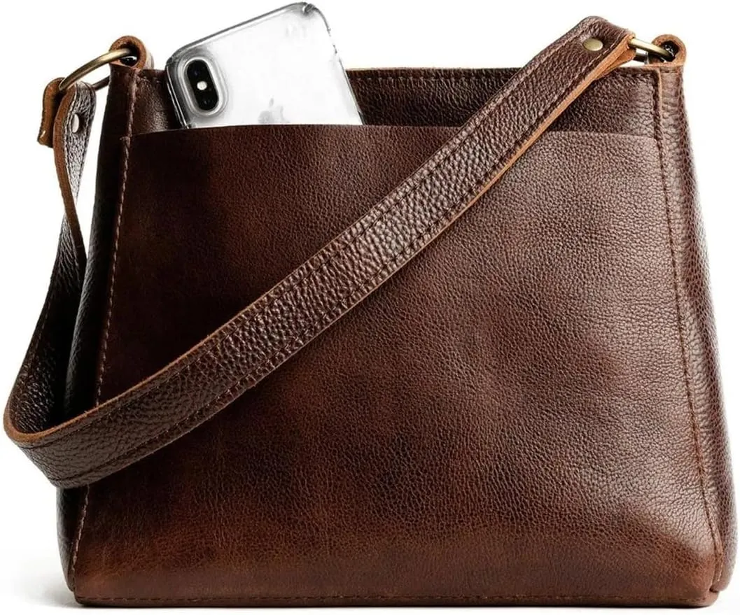 Portland Leather Goods Triangle Shoulder Bag for Women – Handmade from the Finest Full-Grain Hides