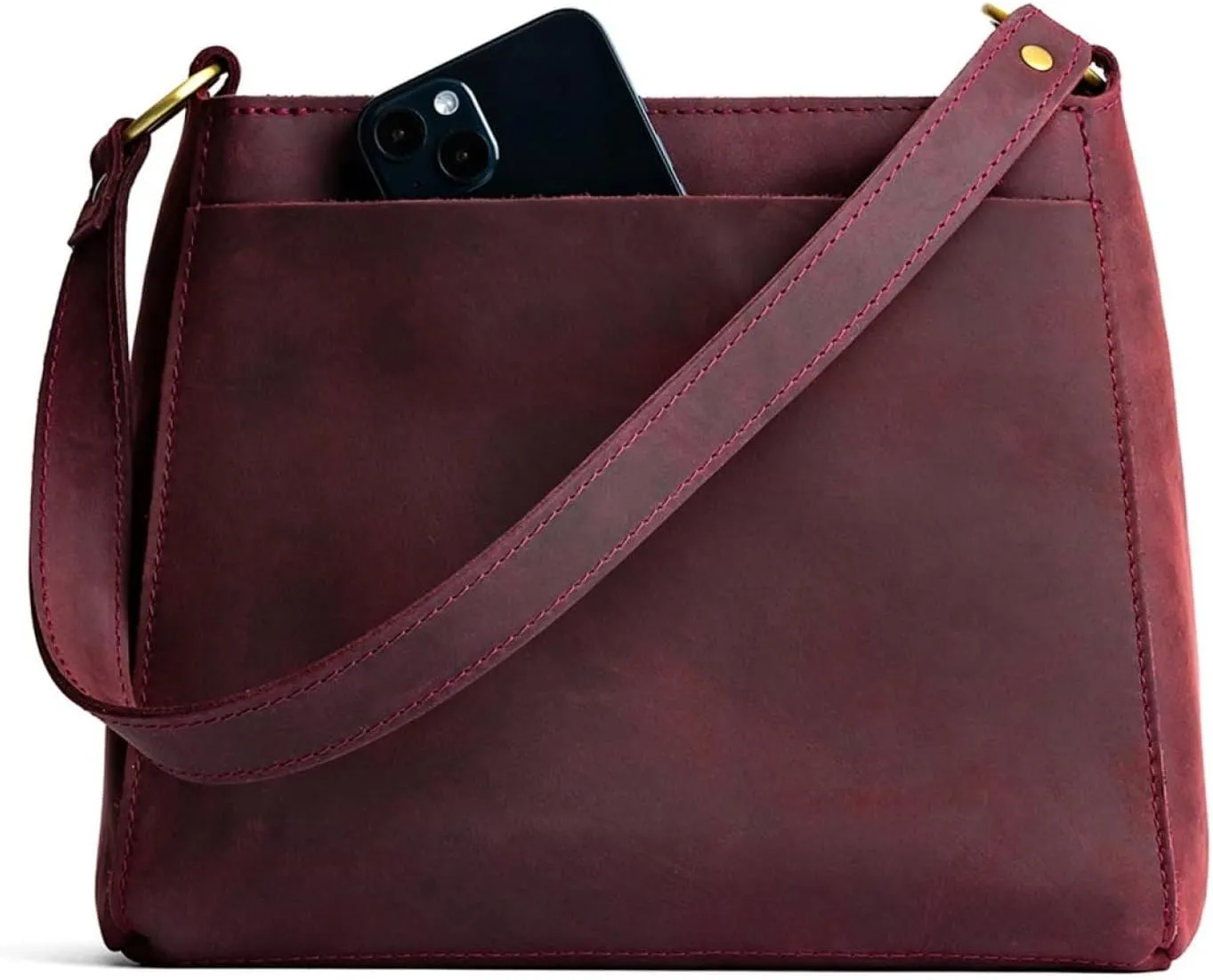 Portland Leather Goods Triangle Shoulder Bag for Women – Handmade from the Finest Full-Grain Hides
