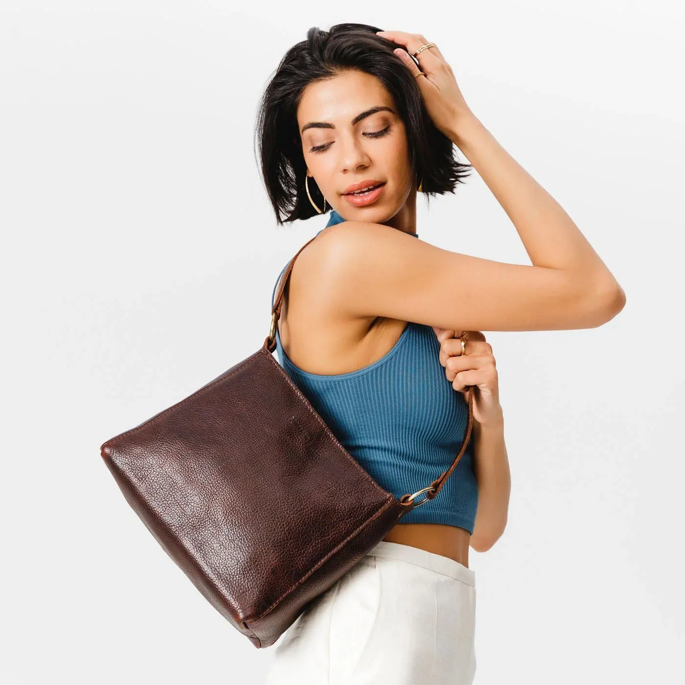 Portland Leather Goods Triangle Shoulder Bag for Women – Handmade from the Finest Full-Grain Hides