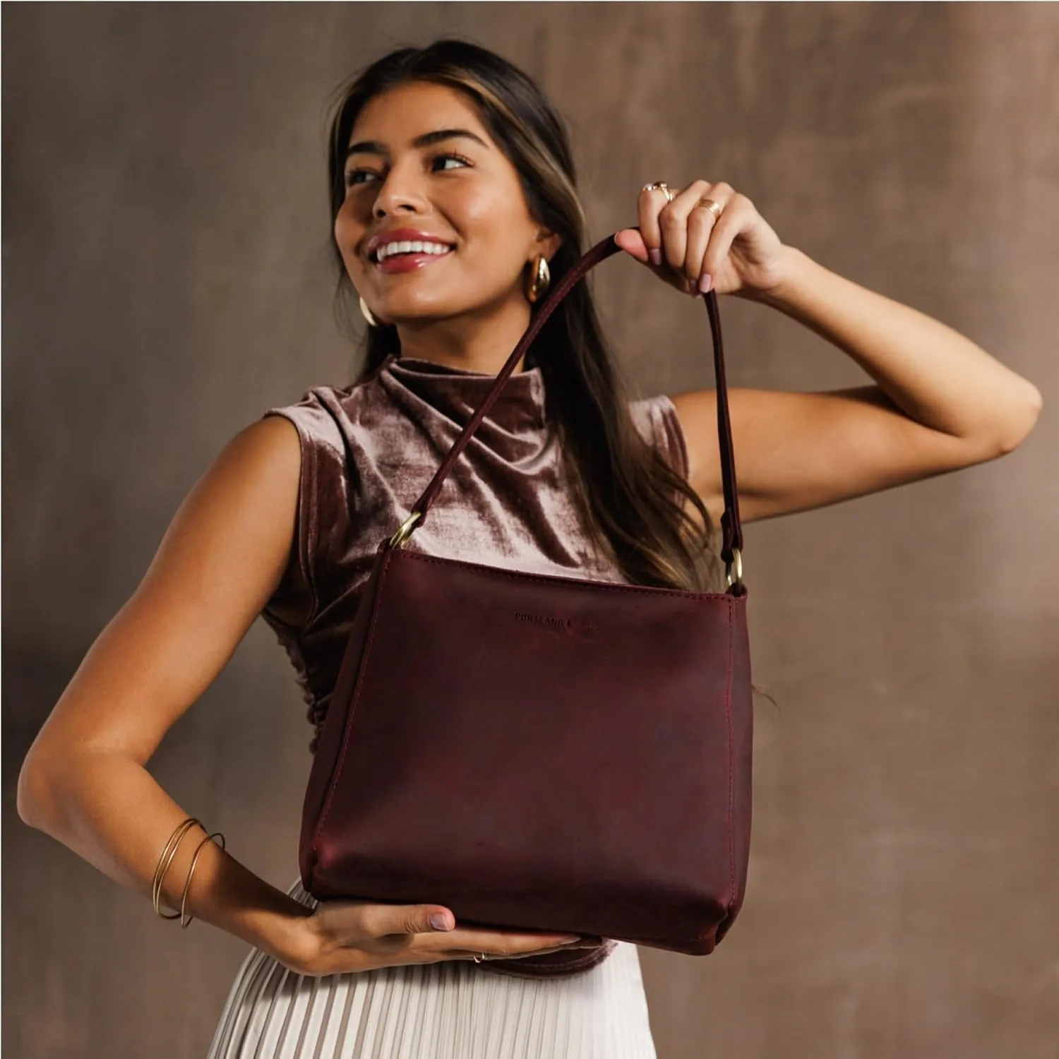 Portland Leather Goods Triangle Shoulder Bag for Women – Handmade from the Finest Full-Grain Hides