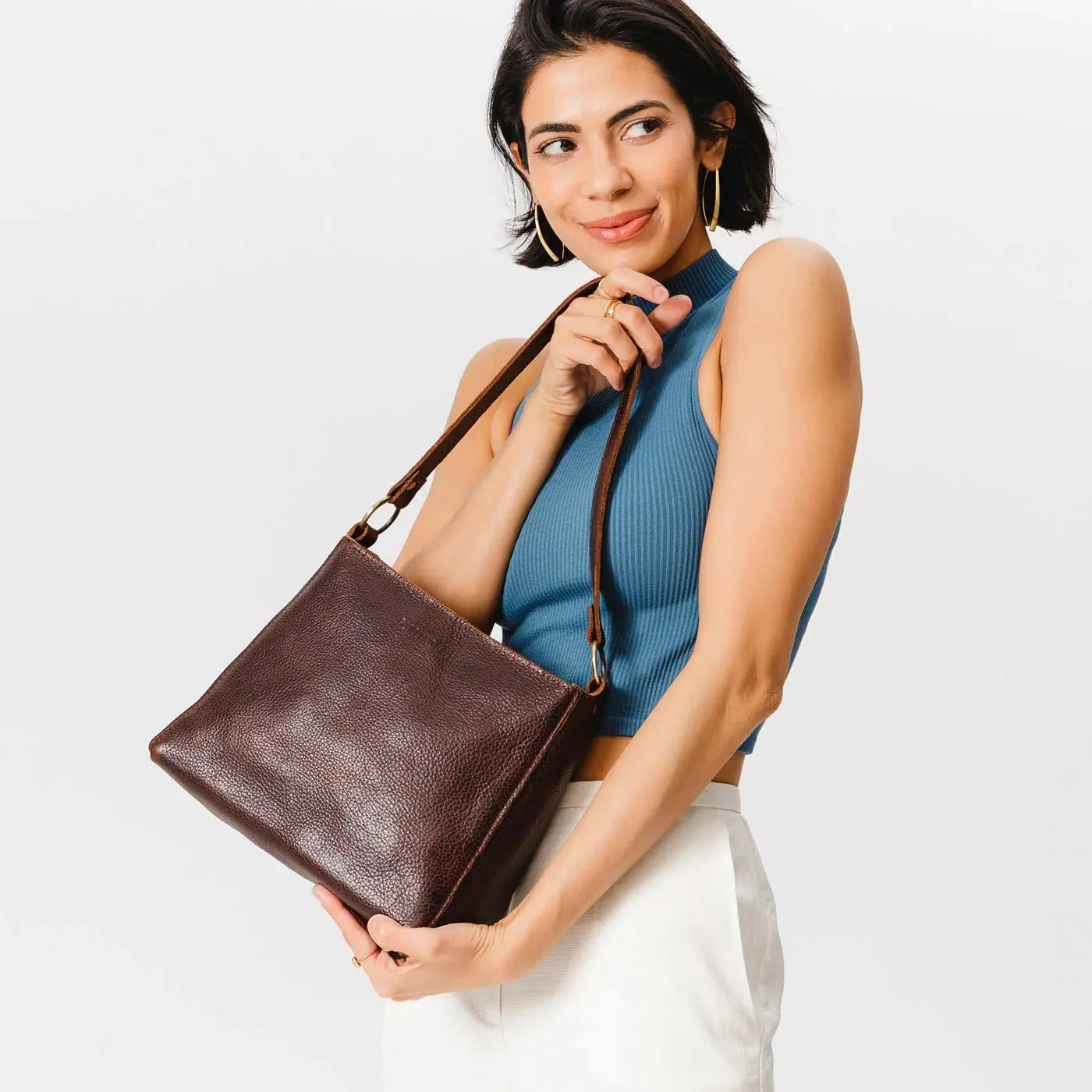 Portland Leather Goods Triangle Shoulder Bag for Women – Handmade from the Finest Full-Grain Hides