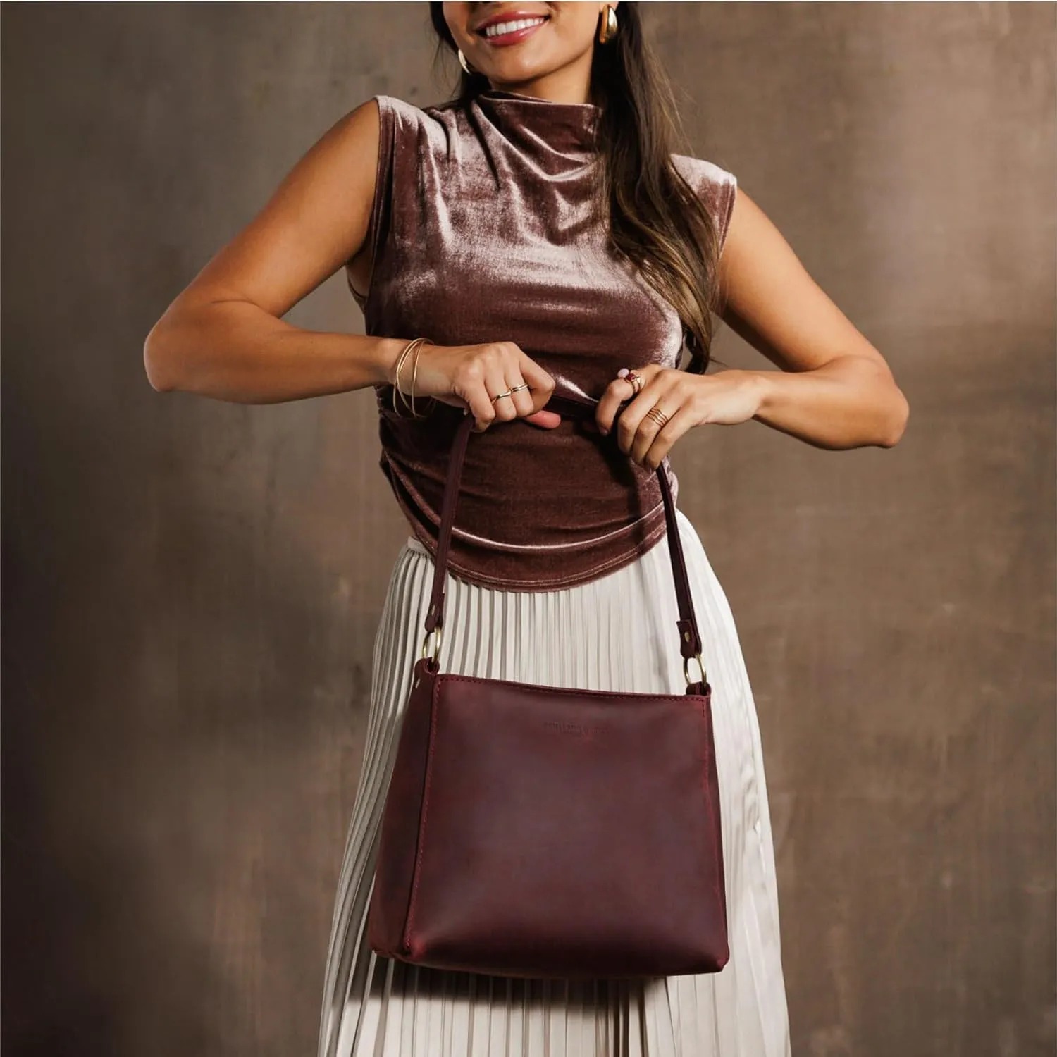 Portland Leather Goods Triangle Shoulder Bag for Women – Handmade from the Finest Full-Grain Hides