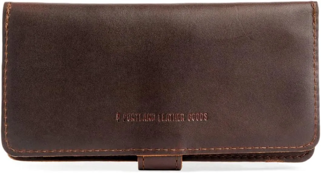 Portland Leather Goods Women's Bifold Wallet – Slim Design with Secure Snap, 8 Card Slots & Interior Zipper Pocket – Grizzly