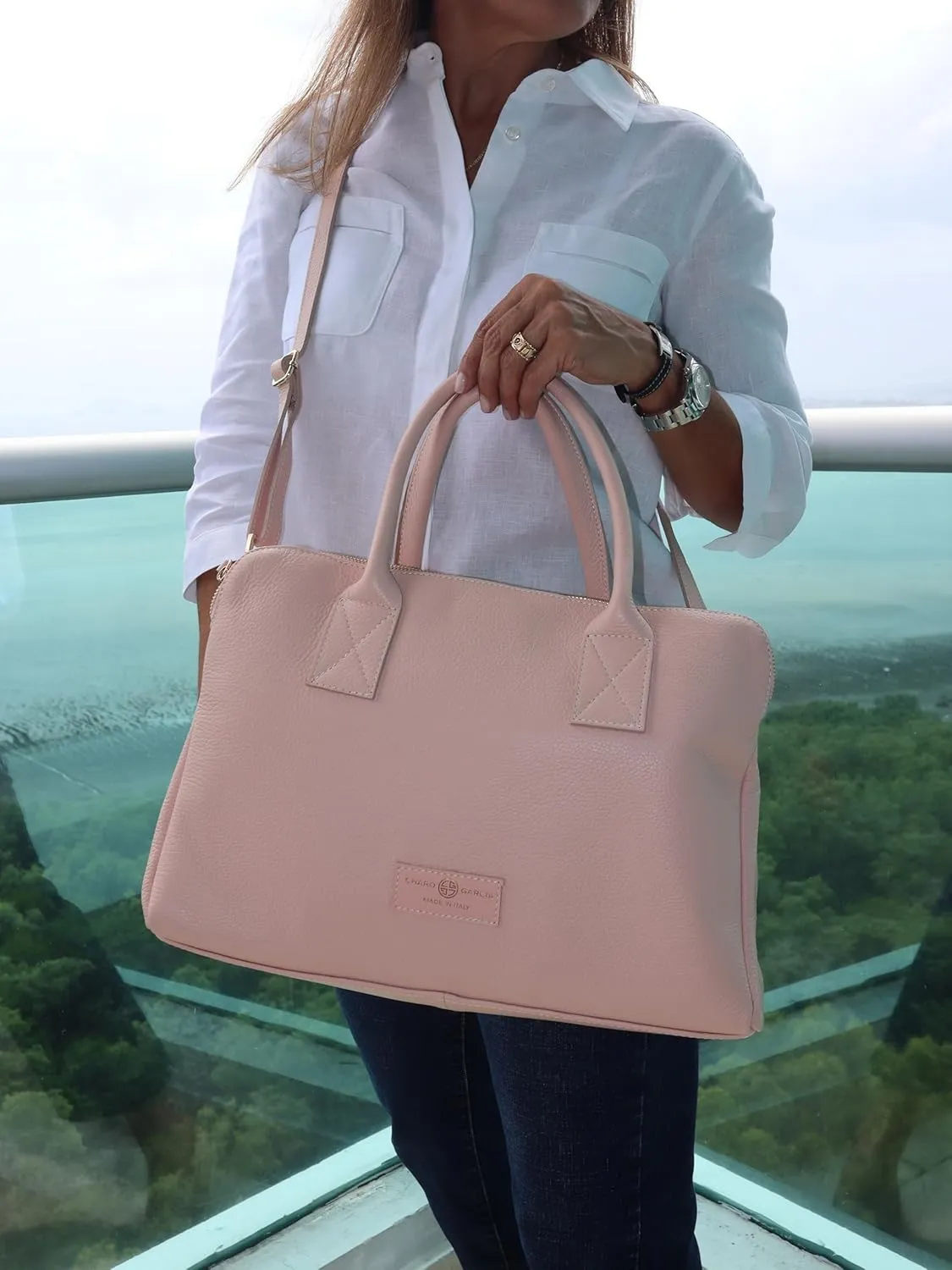Premium Italian Leather Handmade in Florence, Italy. Satchel Shoulder Bags for Women with Full-Grain Leather Made in Italy