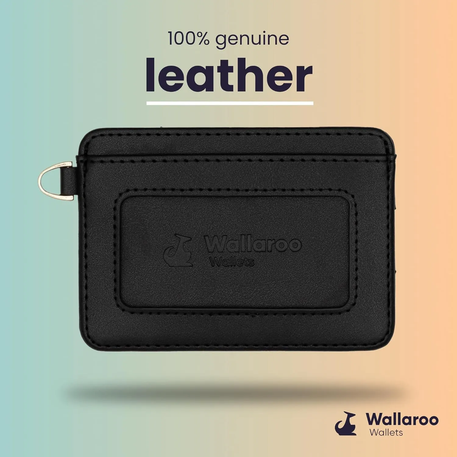 Premium Leather Women's Wristlet Wallet Slim Card Holder for Credit Cards, ID, and Cash - Minimalist Slim Style with Non-Slip Lining and Wrist Strap (Black)