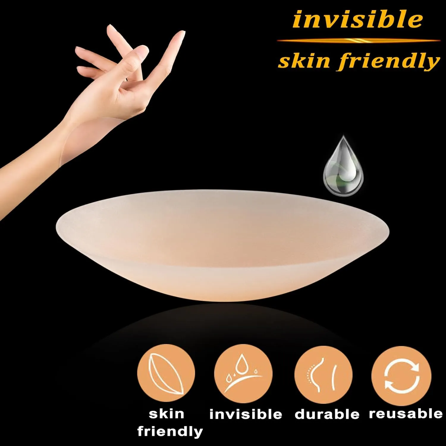PRETTYWELL Nipple Covers for Women,Waterproof Nipple Pasties Reusable,Ultra Thin Adhesive Silicone Nipple Cover Petals