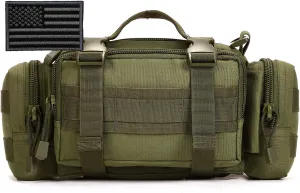 Protector Plus Tactical Fanny Pack Military Assault Waist Bag Hip Belt MOLLE Sling Army Lumbar Gear Pouch EDC Camera Handlebar Range Bags (Patch Included)