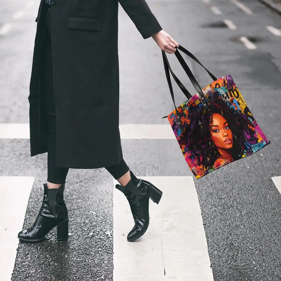PU Leather Tote Bag for Women - Large Purses Handbags Top Handle Ladies Shoulder Bag with Zipper for Work Travel