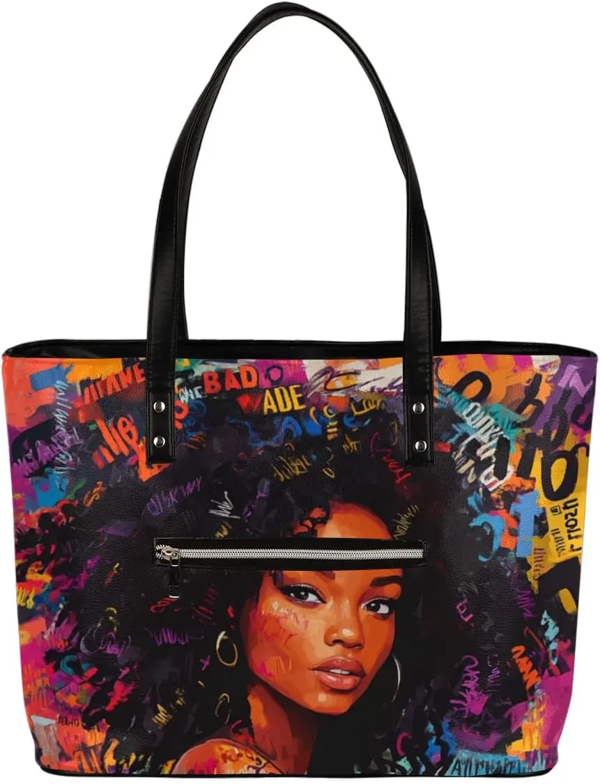 PU Leather Tote Bag for Women - Large Purses Handbags Top Handle Ladies Shoulder Bag with Zipper for Work Travel
