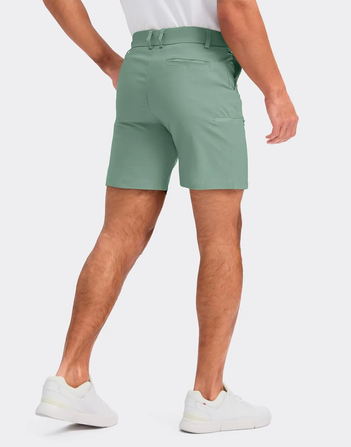 Pudolla Men's Casual Shorts 7/9 Inch Golf Shorts Stretch Dress Work Shorts for Men with 4 Pockets Quick Dry Lightweight