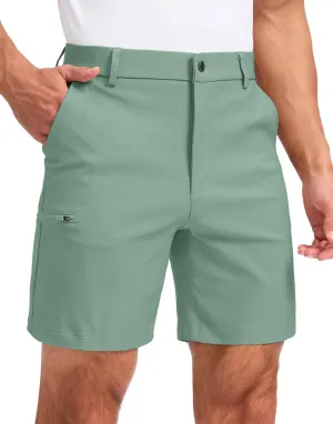 Pudolla Men's Casual Shorts 7/9 Inch Golf Shorts Stretch Dress Work Shorts for Men with 4 Pockets Quick Dry Lightweight