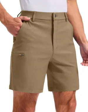 Pudolla Men's Casual Shorts 7/9 Inch Golf Shorts Stretch Dress Work Shorts for Men with 4 Pockets Quick Dry Lightweight