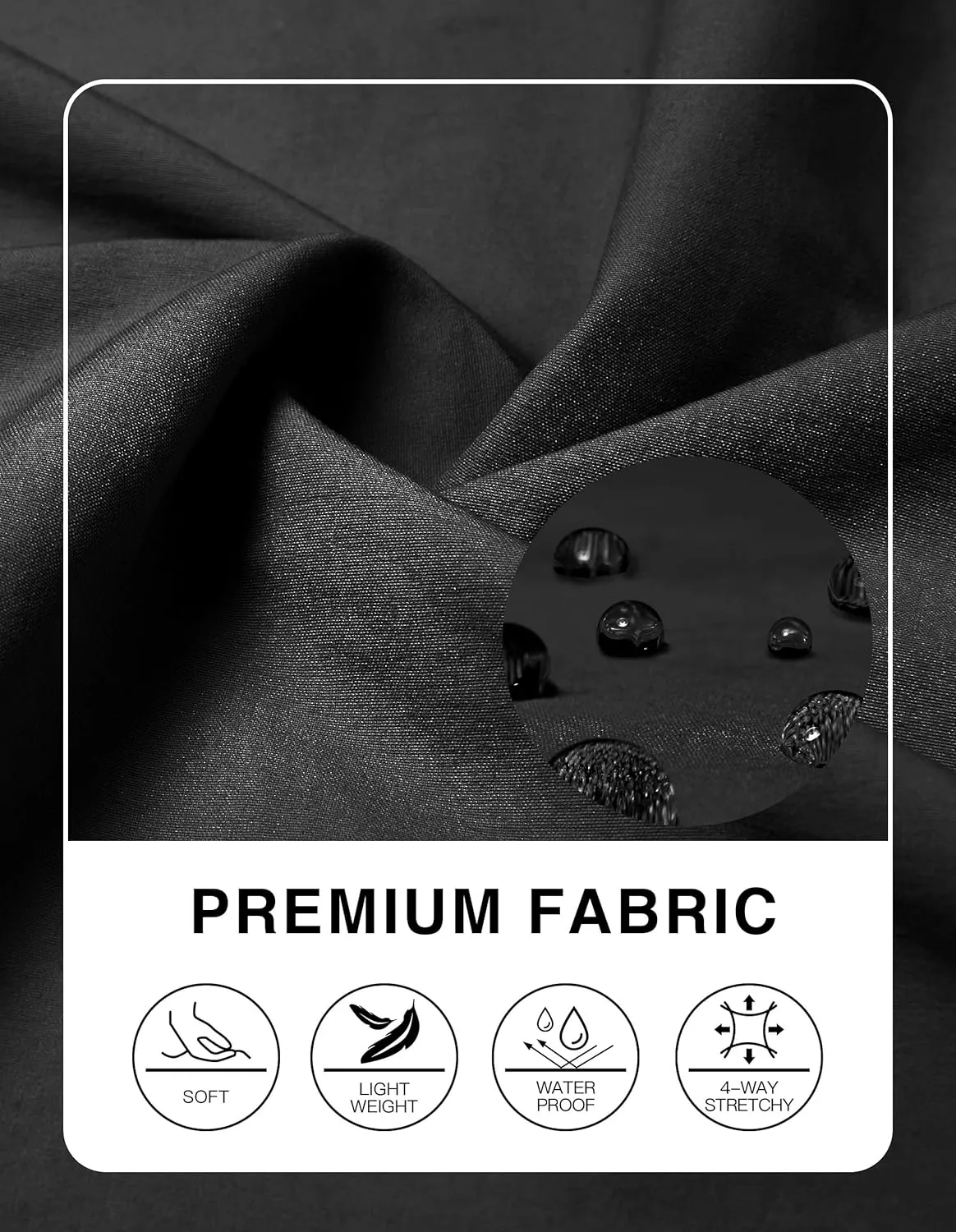 PULI Golf Pants Men Stretch Slim Fit Lightweight Waterproof Dress Casual Hiking Work Pants with Pockets