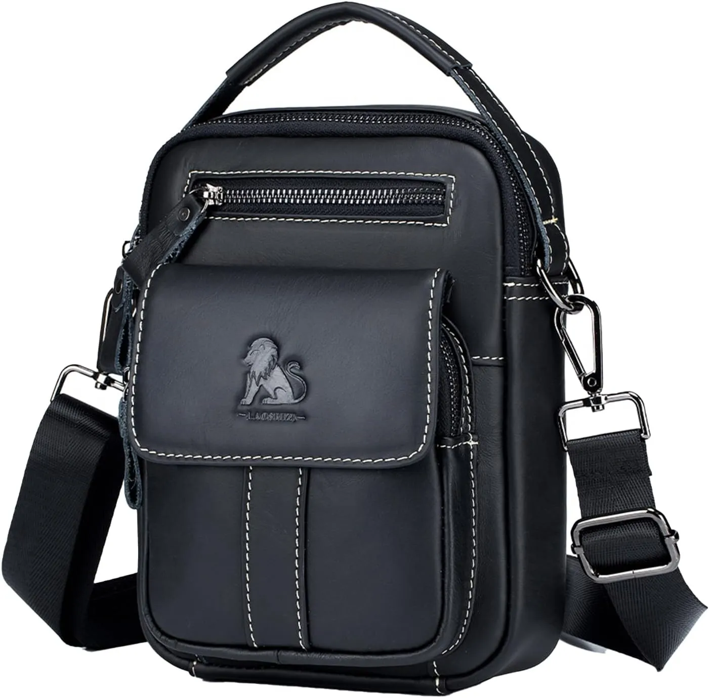 pundarika Genuine leather men's bag,shoulder bag for men,Briefcase Handbag CrossBody bag small Messenger bag