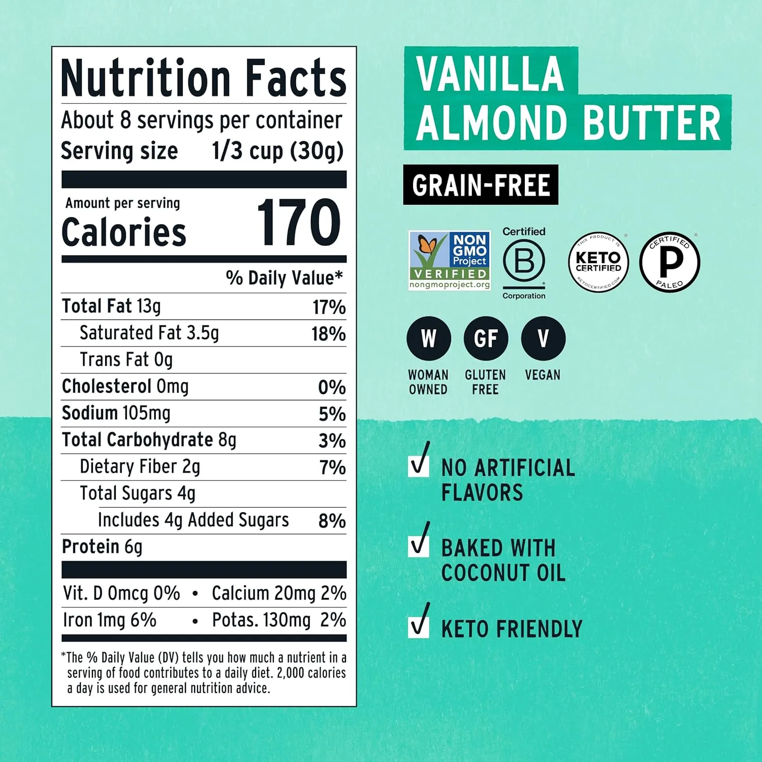 Purely Elizabeth, Vanilla Almond Butter, Keto Granola with MCT Oil, Grain-Free (3 Ct, 8oz Bags)