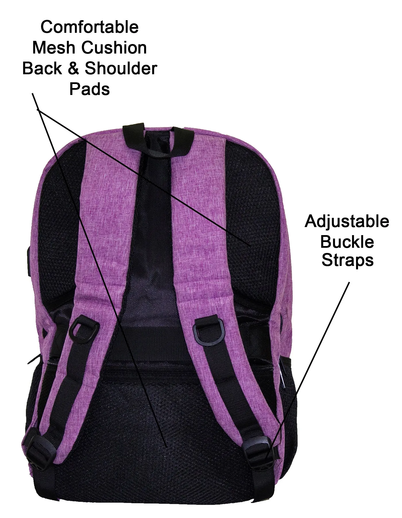 Qinol YCA-16 Unisex Travel 15” Laptop Backpack with USB Charging Port