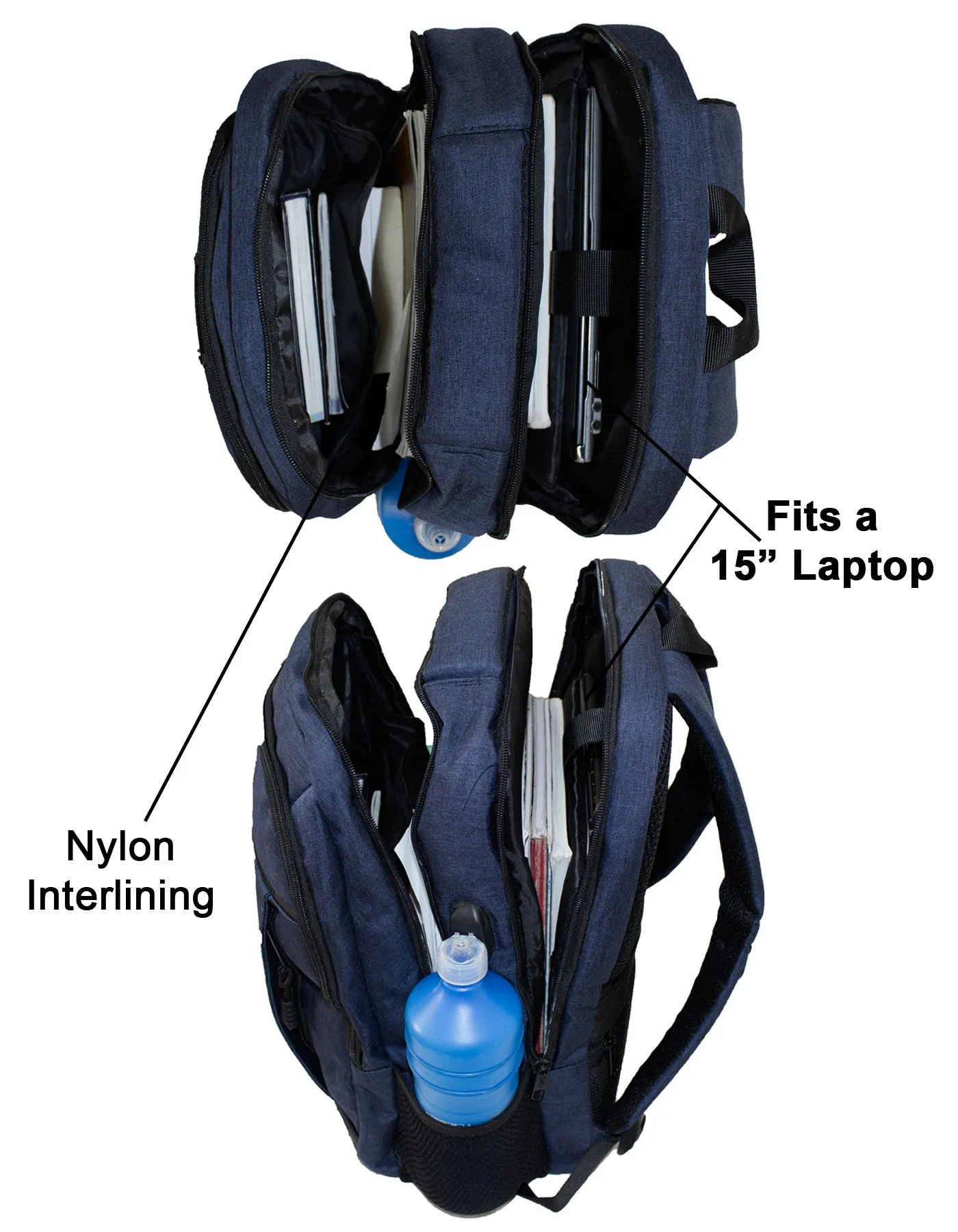 Qinol YCA-16 Unisex Travel 15” Laptop Backpack with USB Charging Port