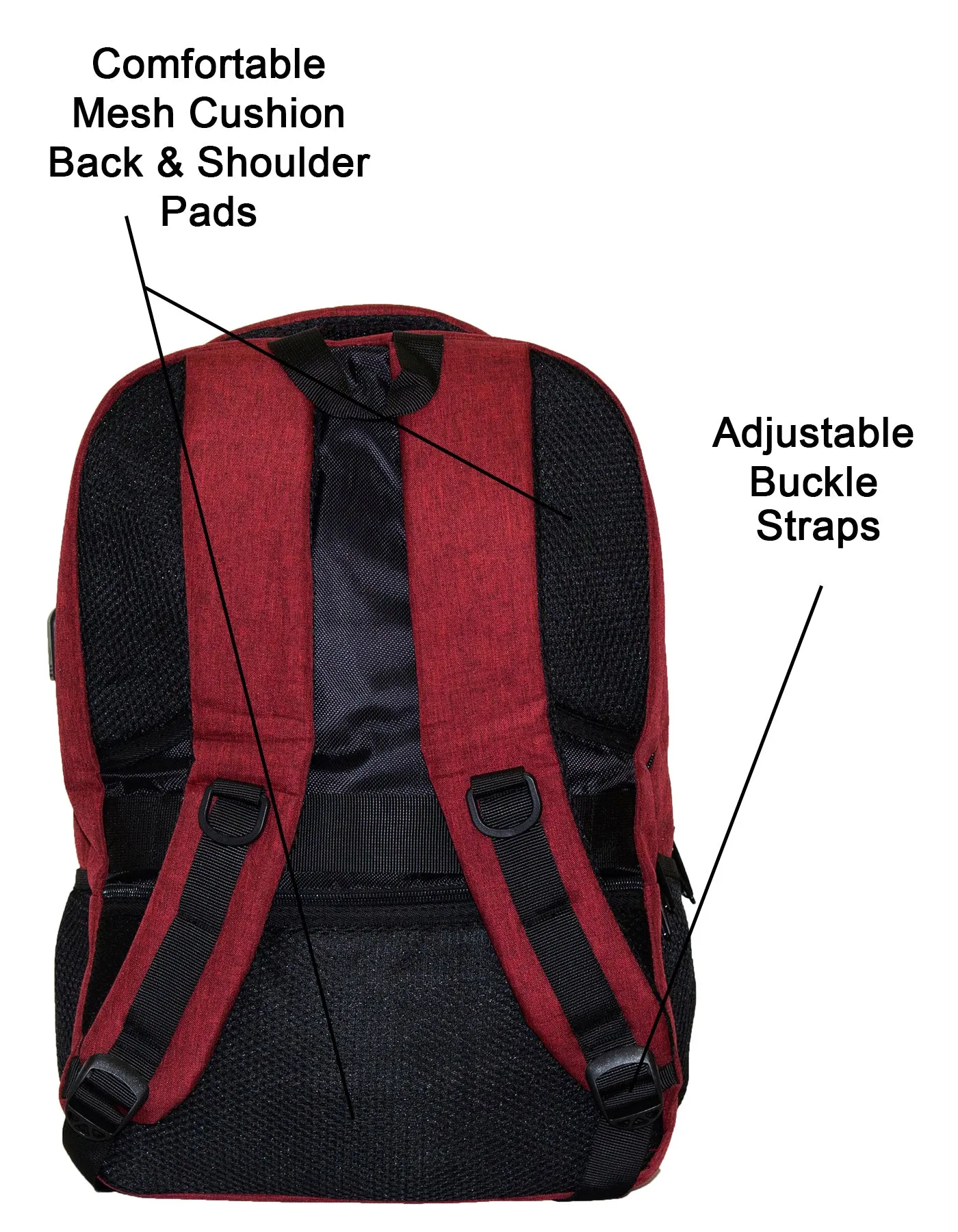 Qinol YCA-16 Unisex Travel 15” Laptop Backpack with USB Charging Port