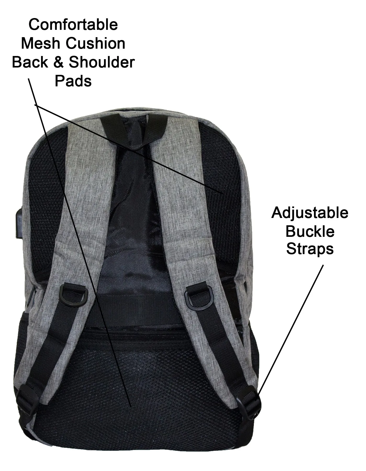 Qinol YCA-16 Unisex Travel 15” Laptop Backpack with USB Charging Port