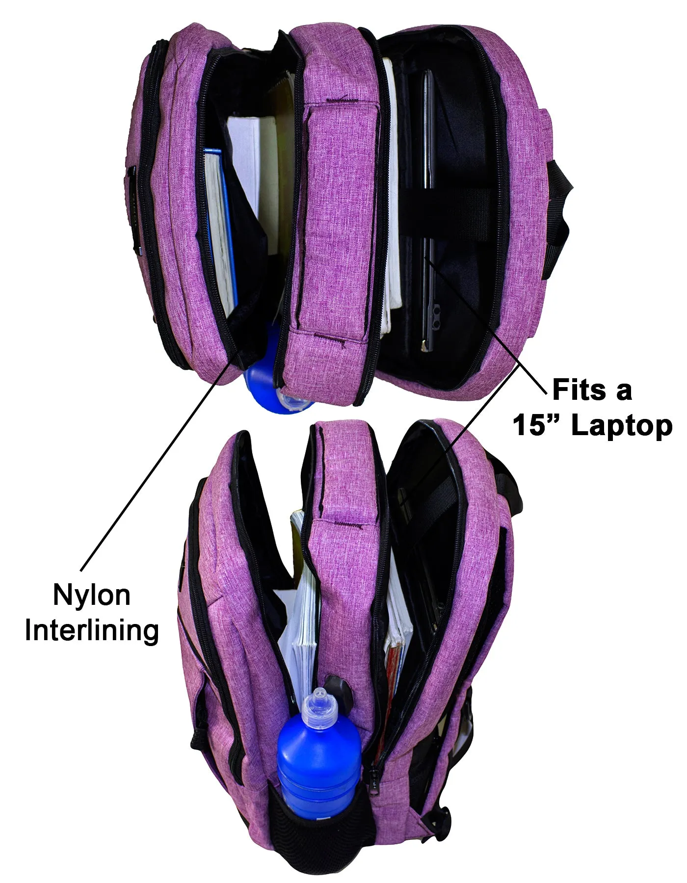 Qinol YCA-16 Unisex Travel 15” Laptop Backpack with USB Charging Port
