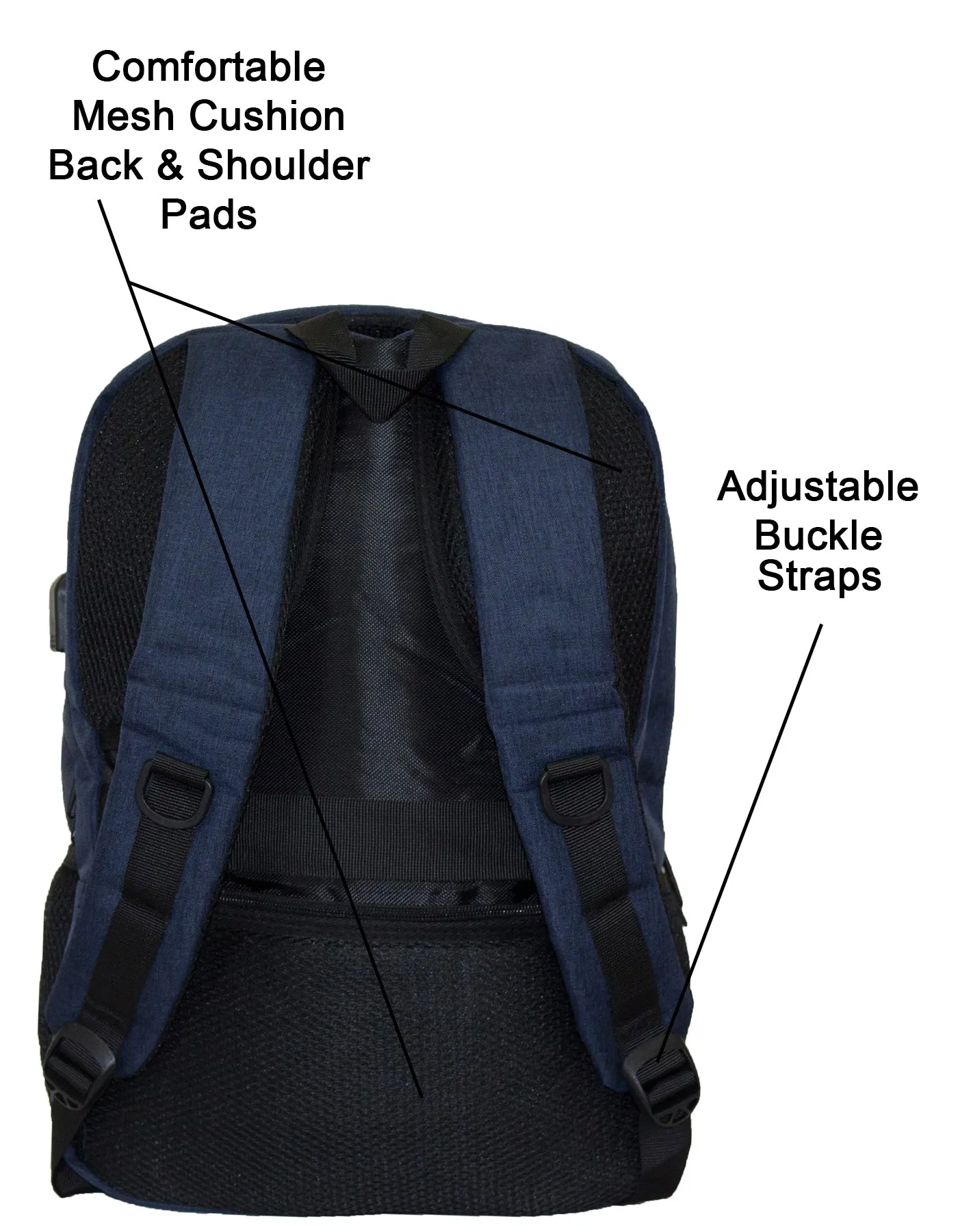 Qinol YCA-16 Unisex Travel 15” Laptop Backpack with USB Charging Port