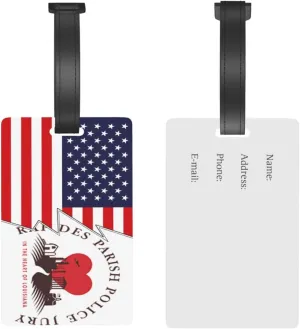 Rapides Parish Flag and America Luggage Tags for Suitcases Travel Tags ID Labels for Women Men Travel Bag Luggage Accessories