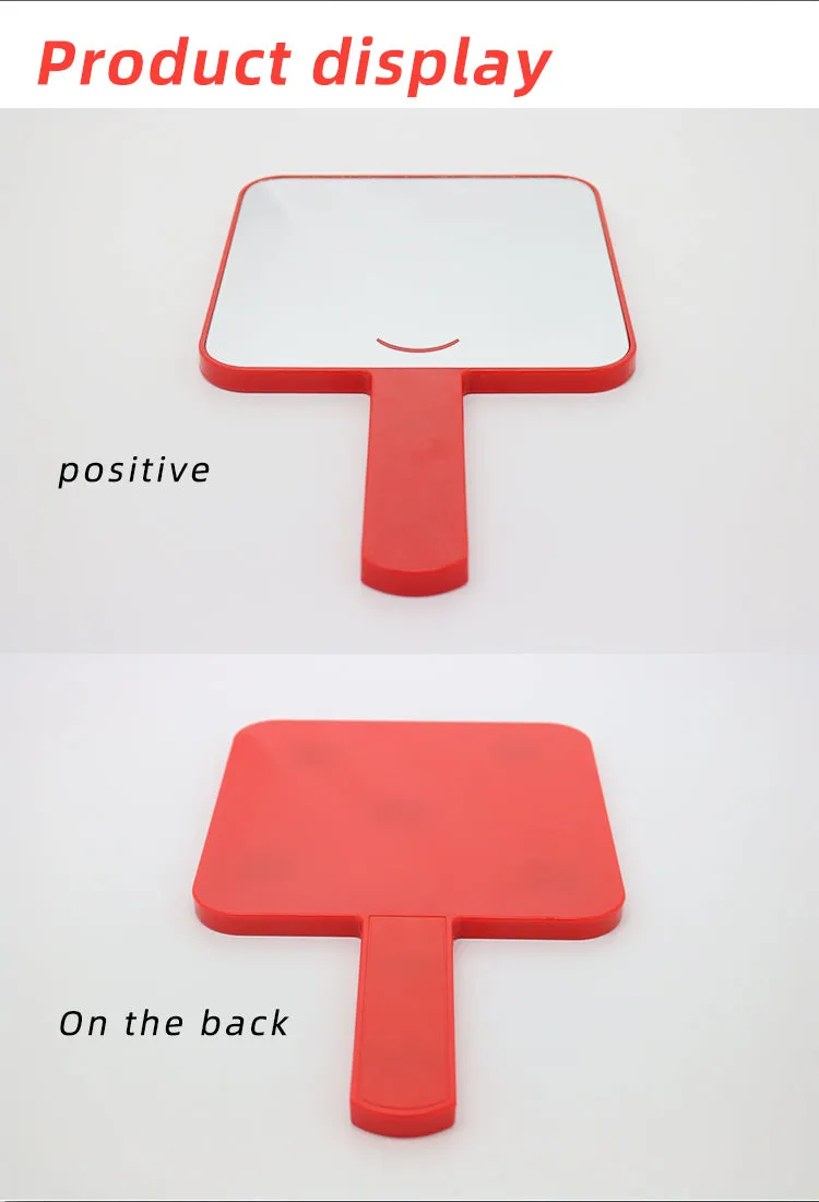 Red  Color Square Big Size Make UP Mirror With Handle OEM/ODM accepted
