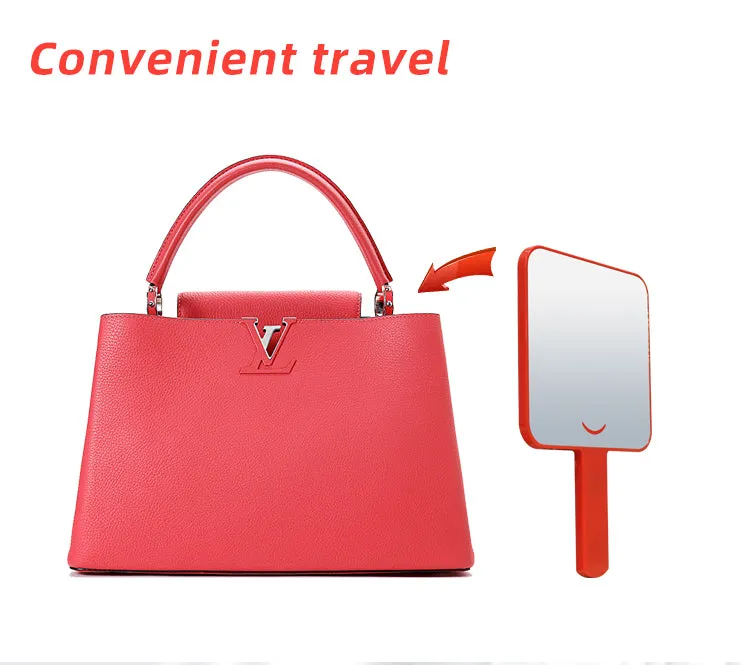 Red  Color Square Big Size Make UP Mirror With Handle OEM/ODM accepted