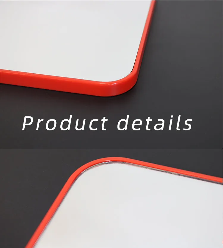 Red  Color Square Big Size Make UP Mirror With Handle OEM/ODM accepted