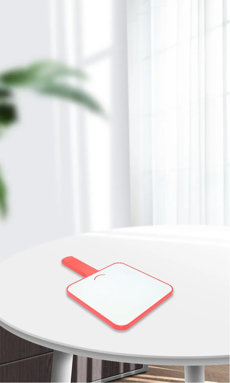 Red  Color Square Big Size Make UP Mirror With Handle OEM/ODM accepted