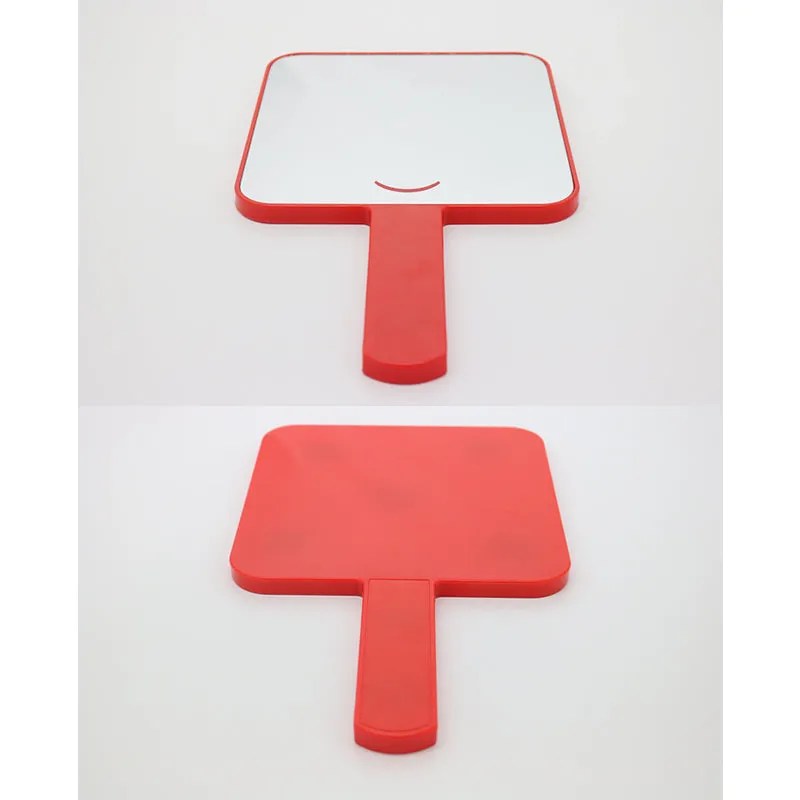Red  Color Square Big Size Make UP Mirror With Handle OEM/ODM accepted
