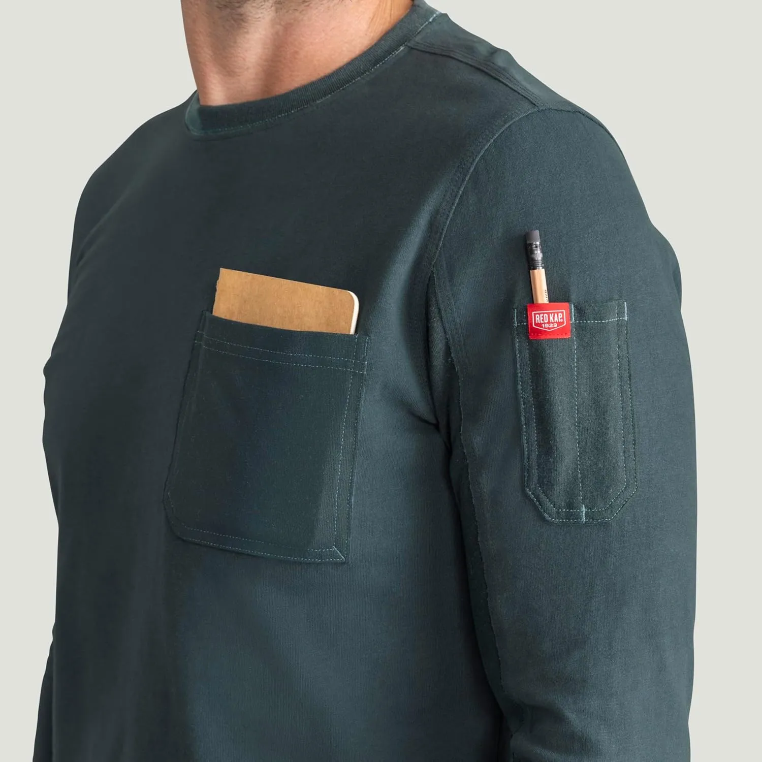 Red Kap Men's Long Sleeve Heavyweight Slim Fit Cotton T-Shirt