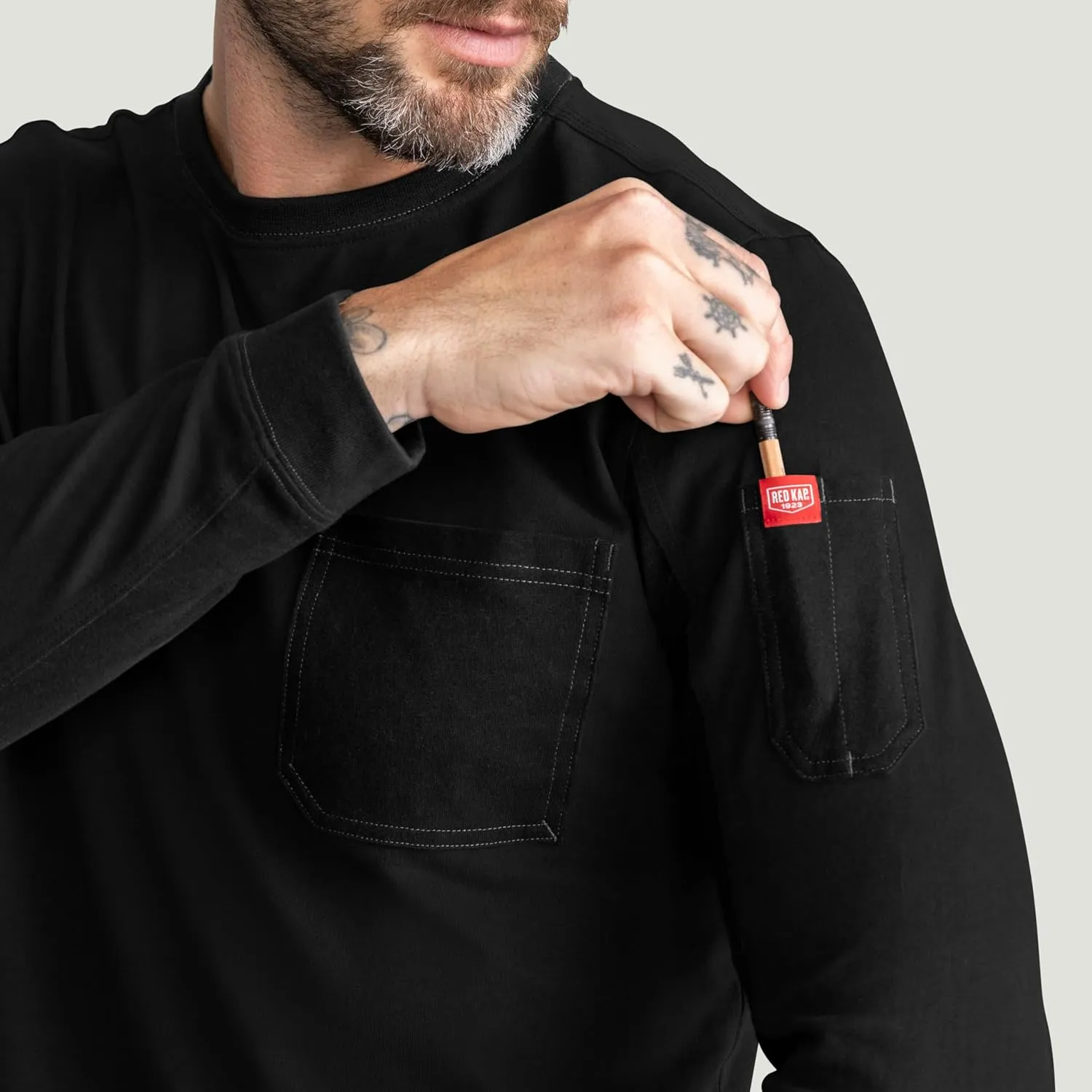 Red Kap Men's Long Sleeve Heavyweight Slim Fit Cotton T-Shirt