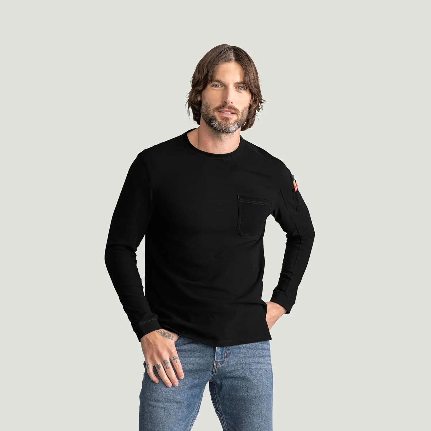 Red Kap Men's Long Sleeve Heavyweight Slim Fit Cotton T-Shirt