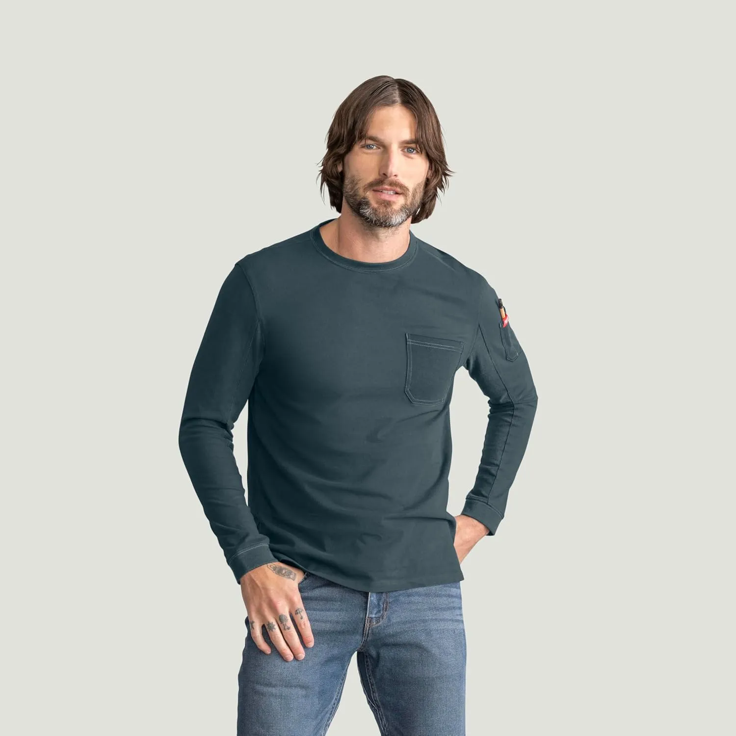 Red Kap Men's Long Sleeve Heavyweight Slim Fit Cotton T-Shirt