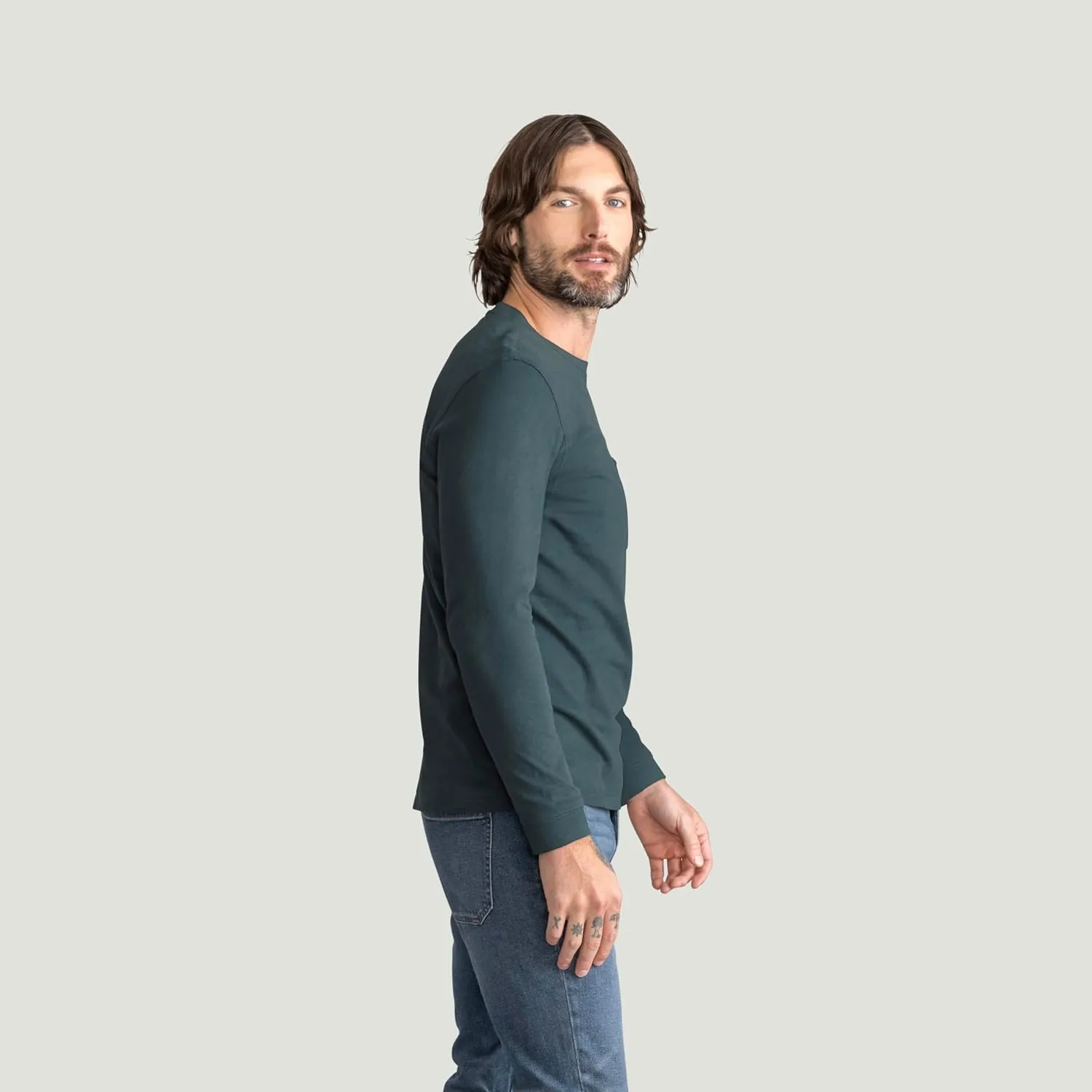 Red Kap Men's Long Sleeve Heavyweight Slim Fit Cotton T-Shirt