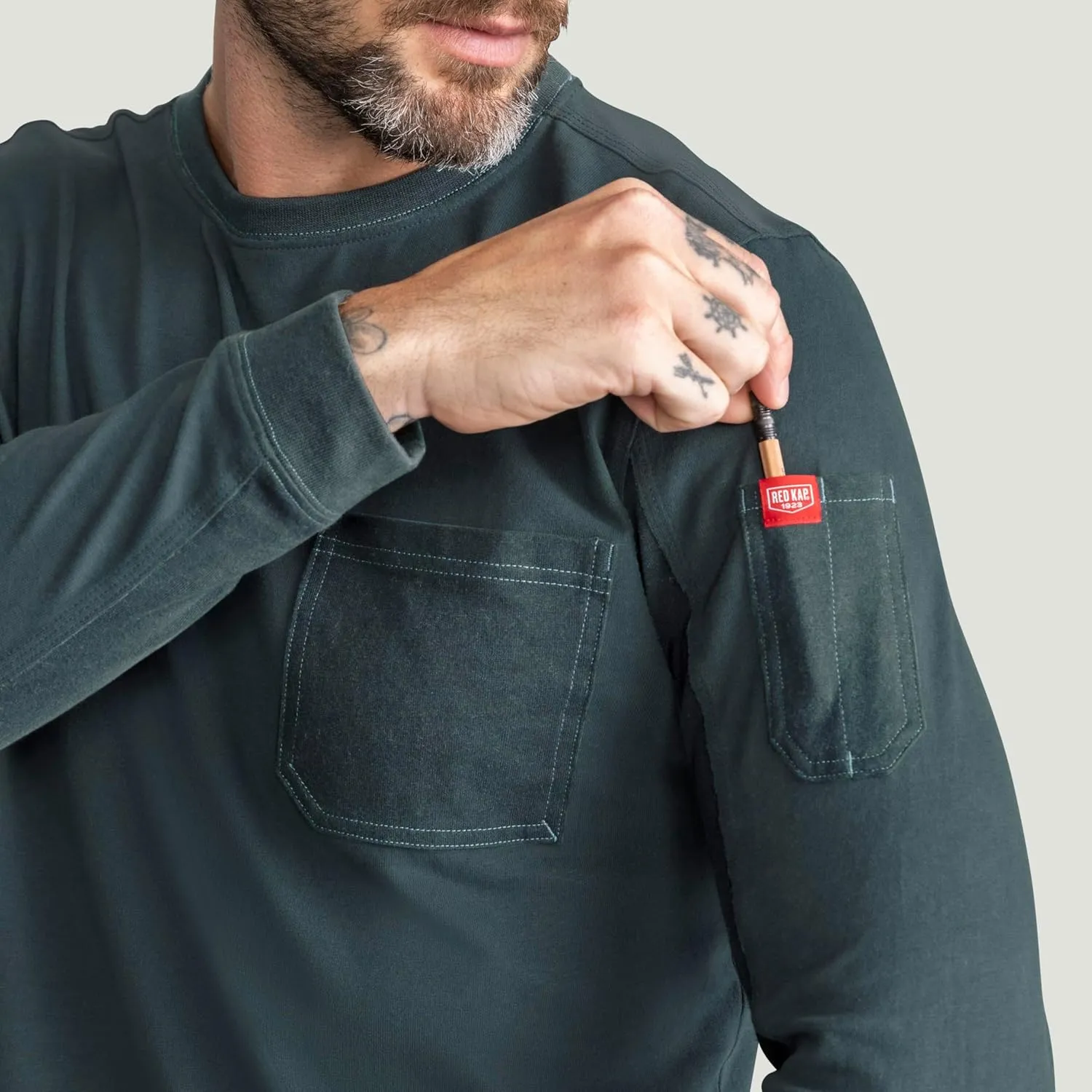 Red Kap Men's Long Sleeve Heavyweight Slim Fit Cotton T-Shirt