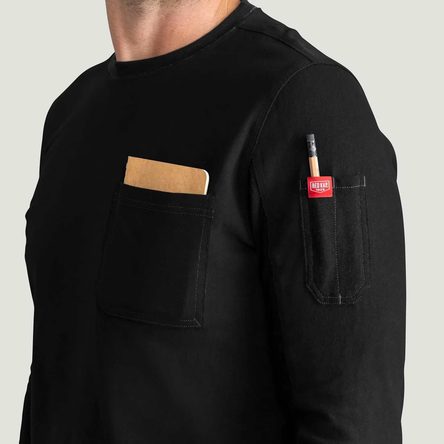Red Kap Men's Long Sleeve Heavyweight Slim Fit Cotton T-Shirt